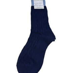 Bresciani 1970 Woman 100% Cashmere Navy Blue Socks Size Small New With Tags